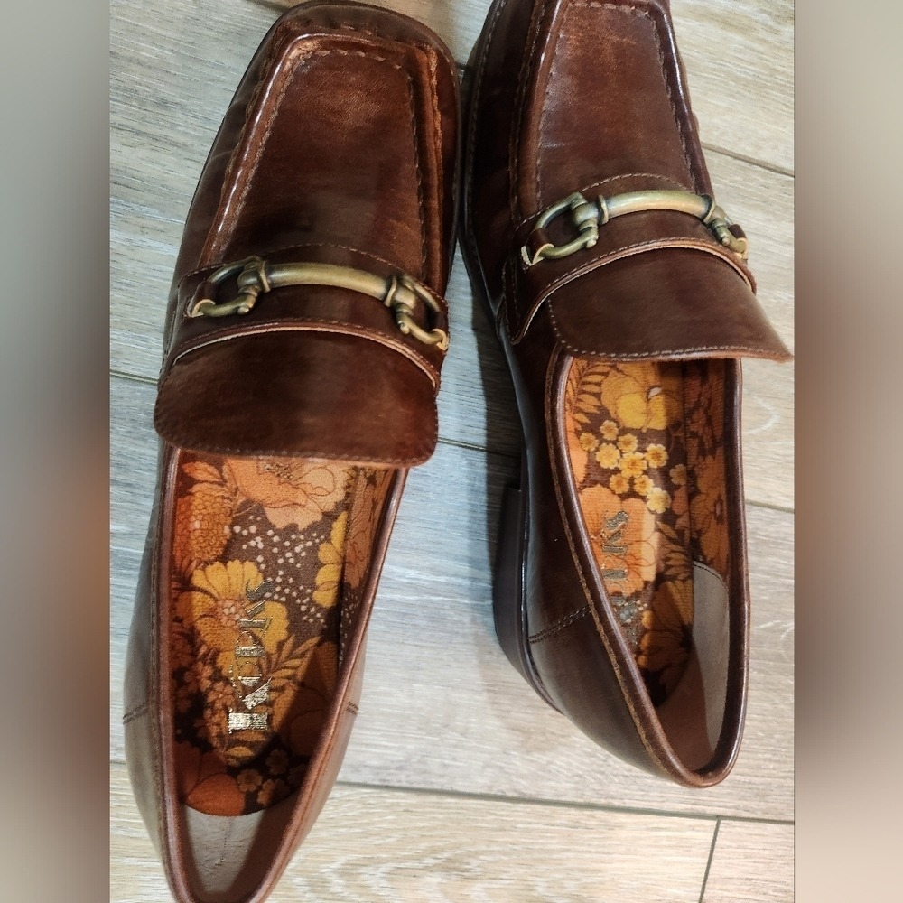Korks Womans Florence Brown Leather Loafers Size 11 - Picture 2 of 9